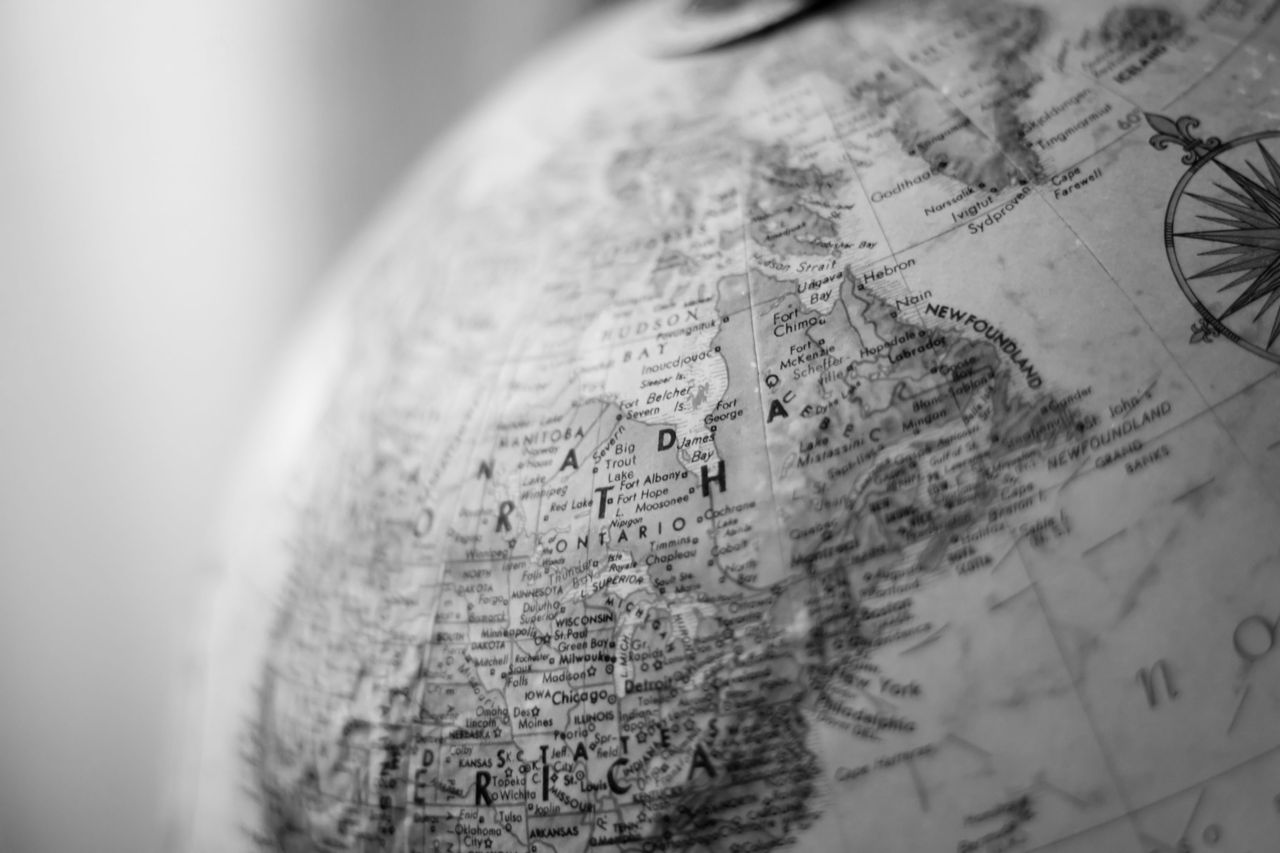 Old Globe Old Globe, selective focus over Ontario, Chicago, American midwest
